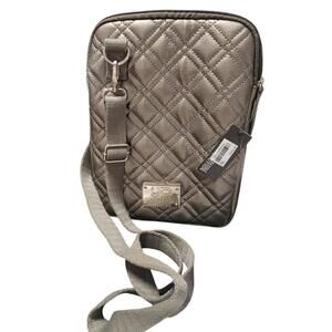 Kenneth Cole Reaction Quilted Metallic Shoulder Bag Pewter Silver URKC NWT, Read